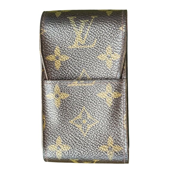 Louis Vuitton Canvas Leather Cigarette Case  Lipstick Case Brown Stamped - Picture 1 of 16